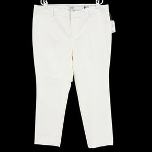 Crown & Ivy Womens White 2-Way Stretch Slim Fit Cary Ankle Pants Plus Sz 18W NWT
